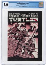 TEENAGE MUTANT NINJA TURTLES #1 FEBRUARY 1985 CGC 8.0 VF SIGNED BY KEVIN EASTMAN & PETER LAIR (FIRST TMNT - THIRD PRINTING).