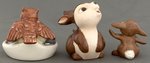 THUMPER AND OWL FROM BAMBI FIGURAL GOEBEL ASHTRAYS PLUS THUMPER FIGURINE.