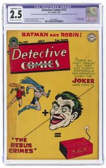 DETECTIVE COMICS #137 JULY 1948 CGC RESTORED 2.5 SLIGHT/MOD. (C-2) GOOD+.