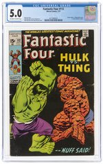 FANTASTIC FOUR #112 JULY 1971 CGC 3.5 VG- (THING VS. INCREDIBLE HULK).