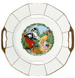 THE THREE LITTLE PIGS VERY RARE FRENCH CHINA COMPLETE 15-PIECE DESSERT SET.