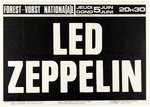 LED ZEPPELIN VORST NATIONAAL BRUSSELS, BELGIUM BOLD 1980 LINEN-MOUNTED CONCERT POSTER.