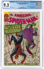 AMAZING SPIDER-MAN #6 NOVEMBER 1963 CGC 9.2 NM- (FIRST LIZARD).