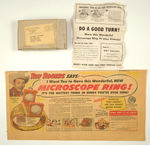 ROY ROGERS MICROSCOPE RING WITH MAILER/INSTRUCTIONS/AD.