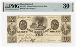 1837 $10 KIRTLAND SAFETY SOCIETY BANK OBSOLETE NOTE PMG 30 VERY FINE.