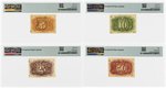 LOT OF 13 PMG GRADED FRACTIONAL CURRENCY.