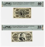 LOT OF 13 PMG GRADED FRACTIONAL CURRENCY.