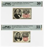 LOT OF 13 PMG GRADED FRACTIONAL CURRENCY.