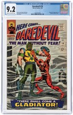 DAREDEVIL #18 JULY 1966 CGC 9.2 NM- (FIRST GLADIATOR).