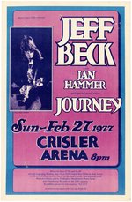 JEFF BECK, JAN HAMMER & JOURNEY 1977 ANN ARBOR, MICHIGAN CONCERT POSTER.