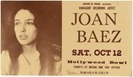 JOAN BAEZ & BOB DYLAN 1963 HOLLYWOOD BOWL FOLK CONCERT POSTER.