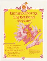 EMMYLOU HARRIS & GUY CLARK 1977 IOWA CITY, IOWA CONCERT POSTER.