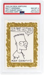 1993 SKYBOX SIMPSONS MATT GROENING (ORIGINAL) ART DeBART-BART CARD PSA DNA 8 NM-MT AUTO 10.