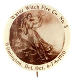 "WATER WITCH FIRE CO. NO. 5" LARGE SEPIA FROM 1910 AND POTTER COLLECTION.