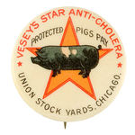 "VESEY'S STAR ANTI-CHOLERA" PIG MEDICINE BUTTON FROM POTTER COLLECTION.