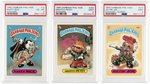 1985 GARBAGE PAIL KIDS FIRST SERIES STICKERS LOT OF 3 PSA GRADED.