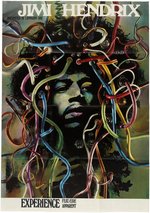 JIMI HENDRIX EXPERIENCE ICONIC 1969 GERMAN CONCERT POSTER FEATURING ART BY GUNTHER KIESER.