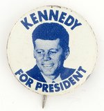 BLUETONE KENNEDY FOR PRESIDENT PORTRAIT LITHO BUTTON.