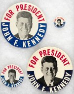 GROUP OF FOUR "FOR PRESIDENT JOHN F. KENNEDY" PORTRAIT BUTTONS.