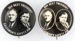 PAIR OF ROOSEVELT AND WILLKIE SALESMAN'S SAFETY PIN PORTRAIT BUTTONS.