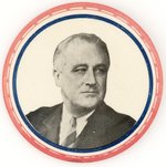 LARGE RWB ROOSEVELT PORTRAIT BUTTON.