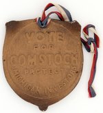 ROOSEVELT AND COMSTOCK MICHIGAN COATTAIL BADGE.