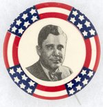 STARS AND STRIPES WILLKIE PORTRAIT BUTTON.