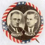 ROOSEVELT AND WALLACE STARS AND STRIPES JUGATE BUTTON.