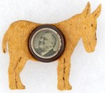 ROOSEVELT BAKELITE PORTRAIT ON FELT DONKEY.