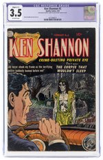 KEN SHANNON #3 FEBRUARY 1952 CGC RESTORED 3.5 SLIGHT (C-1) VG-.