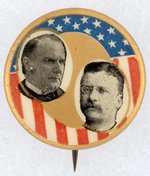 STARS AND STRIPES 1900 MCKINLEY AND ROOSEVELT JUGATE BUTTON.