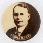 SEPIA JAMES M. COX PORTRAIT BUTTON.