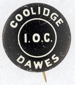 COOLIDGE DAWES I.O.C. NAME BUTTON.