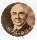 SEPIA WARREN G. HARDING PORTRAIT BUTTON.