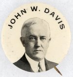 RARE JOHN W. DAVIS PORTRAIT BUTTON.