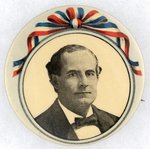 LARGE RIBBON MOTIF 1900 BRYAN PORTRAIT BUTTON.