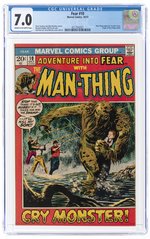 FEAR #10 OCTOBER 1972 CGC 7.0 FINE/VF (MAN-THING SOLO SERIES BEGINS).