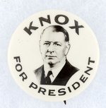 FRANK KNOX FOR PRESIDENT REAL PHOTO HOPEFUL PORTRAIT BUTTON.