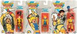 BIONIC SIX ACTION FIGURE TRIO AND QUAD RUNNER VEHICLE CARDED LOT.