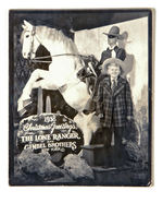 THE LONE RANGER AND SILVER REAL PHOTO OF LIFE-SIZE STORE DISPLAY WITH BOY.