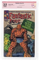 FANTASTIC FOUR #51 JUNE 1966 CBCS VERIFIED SIGNATURE 3.5 VG-.