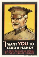 WWI PERSHING RECRUITING POSTER CLEVELAND OHIO.