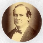 SEPIA WILLIAM JENNINGS BRYAN PORTRAIT BUTTON.