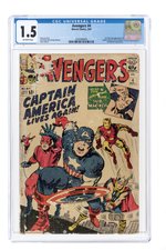 AVENGERS #4 MARCH 1964 CGC 1.5 FAIR/GOOD (FIRST SILVER AGE CAPTAIN AMERICA).