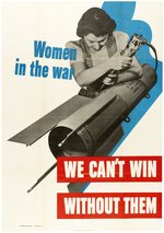 WWII WE CANT WIN WITHOUT THEM WOMEN IN WAR POSTER.