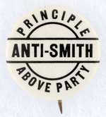 HOOVER: PRINCIPLE ABOVE PARTY ANTI-SMITH BUTTON.