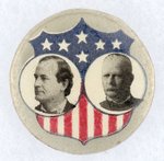 BRYAN & STEVENSON PATRIOTIC SHIELD DESIGN JUGATE BUTTON.