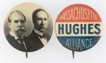 PAIR OF CHARLES HUGHES 1916 BUTTONS INCLUDING HUGHES/FAIRBANKS JUGATE.