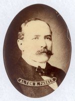 ALTON B. PARKER SEPIA OVAL PORTRAIT BUTTON.