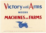 WWII FARM EXTENSION SERVICE EAGLE ON TRACTOR VICTORY POSTER.